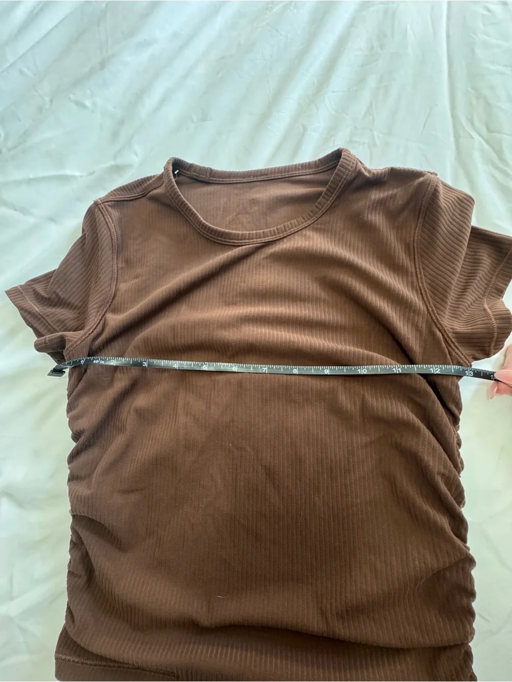lululemon athletica Brown Ribbed Short Sleeve Tee